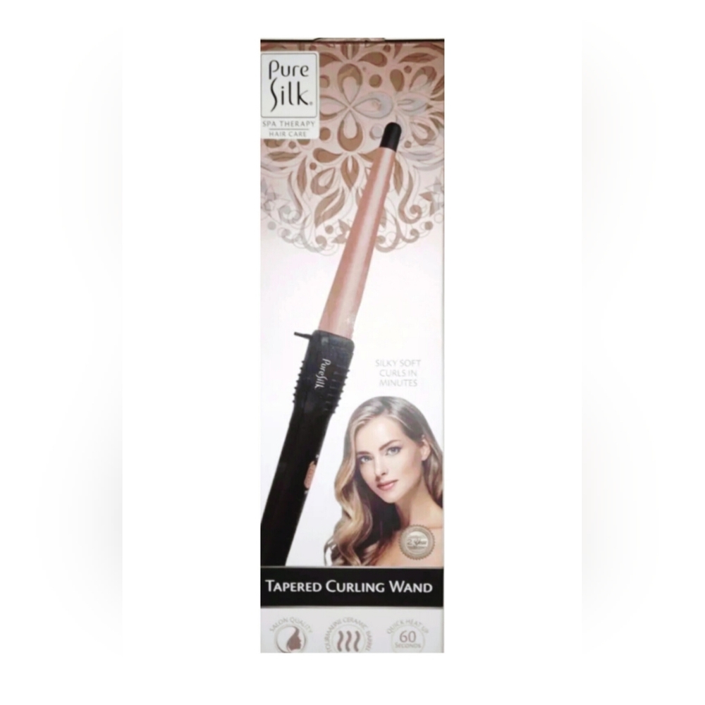 Pure Silk Spa Therapy Hair Care Ceramic Quick Heat Up Tapered Curling wand